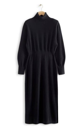 other-stories-long-sleeve-padded-shoulder-turtleneck-wool-sweater-dress-in-black-1