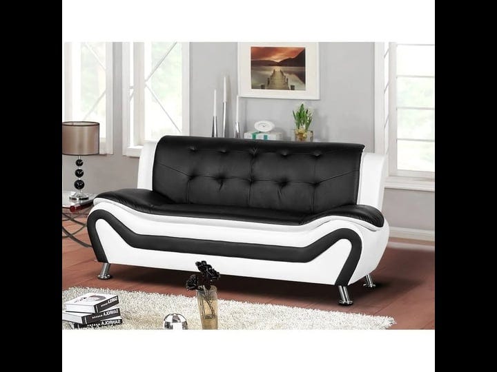 jasmine-faux-leather-living-room-sofa-black-white-1