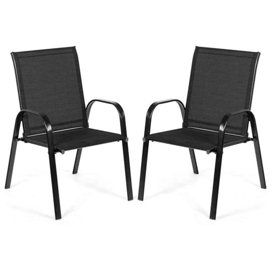 2-pieces-patio-outdoor-dining-chair-with-armrest-black-1