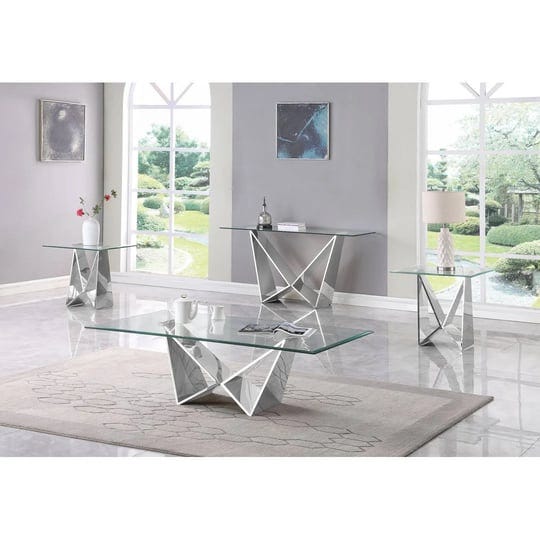 best-quality-furniture-4-piece-glass-stainless-steel-coffee-table-set-in-clear-1