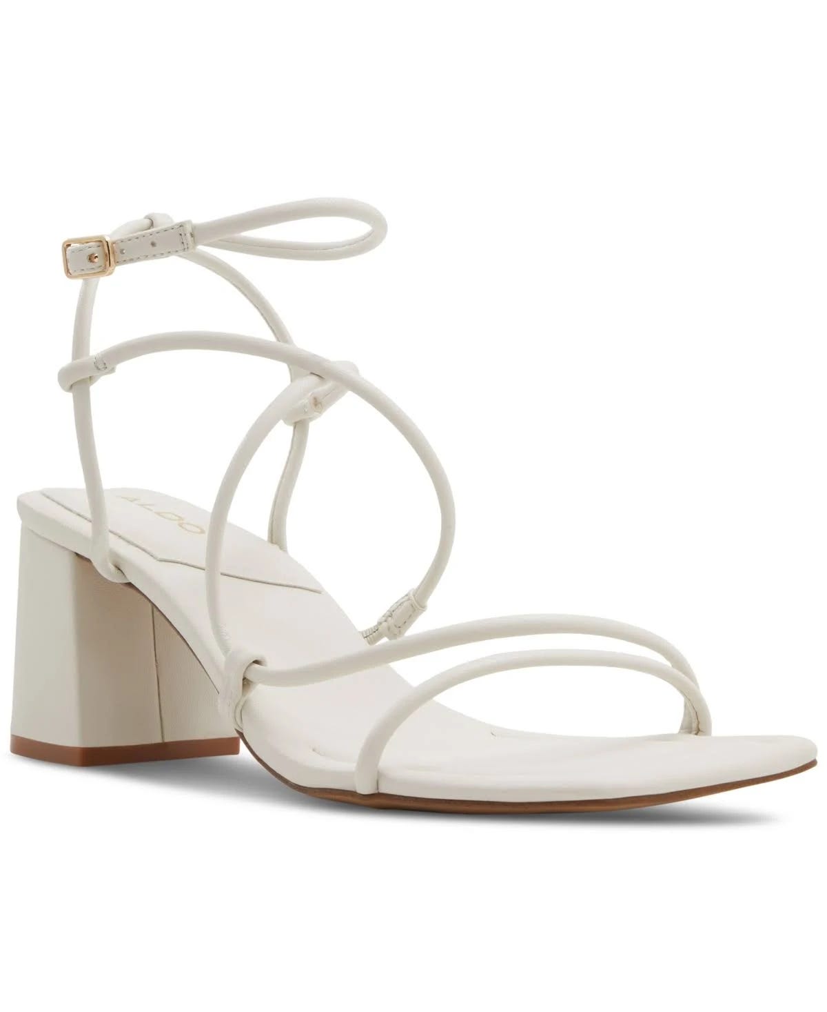 Aldo Harmonni Strappy White Ankle Sandals | Image