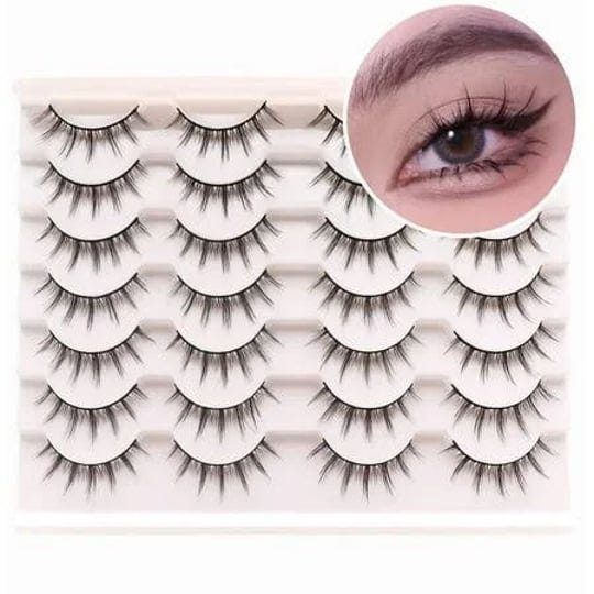 manga-lashes-fluffy-faux-mink-lashes-14-pairs-natural-false-lashes-pack-wispy-short-anime-lashes-loo-1