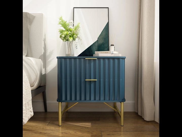 clihome-modern-mdf-2-drawer-nightstand-for-bedroom-green-1