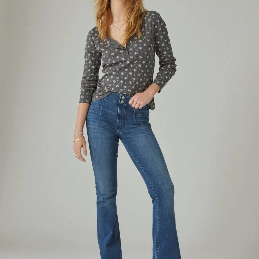 Comfortable High Rise Stevie Flare Jeans for All-Day Wear | Image
