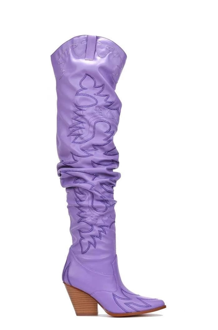 Stylish Purple Over the Knee Boots for Women | Image