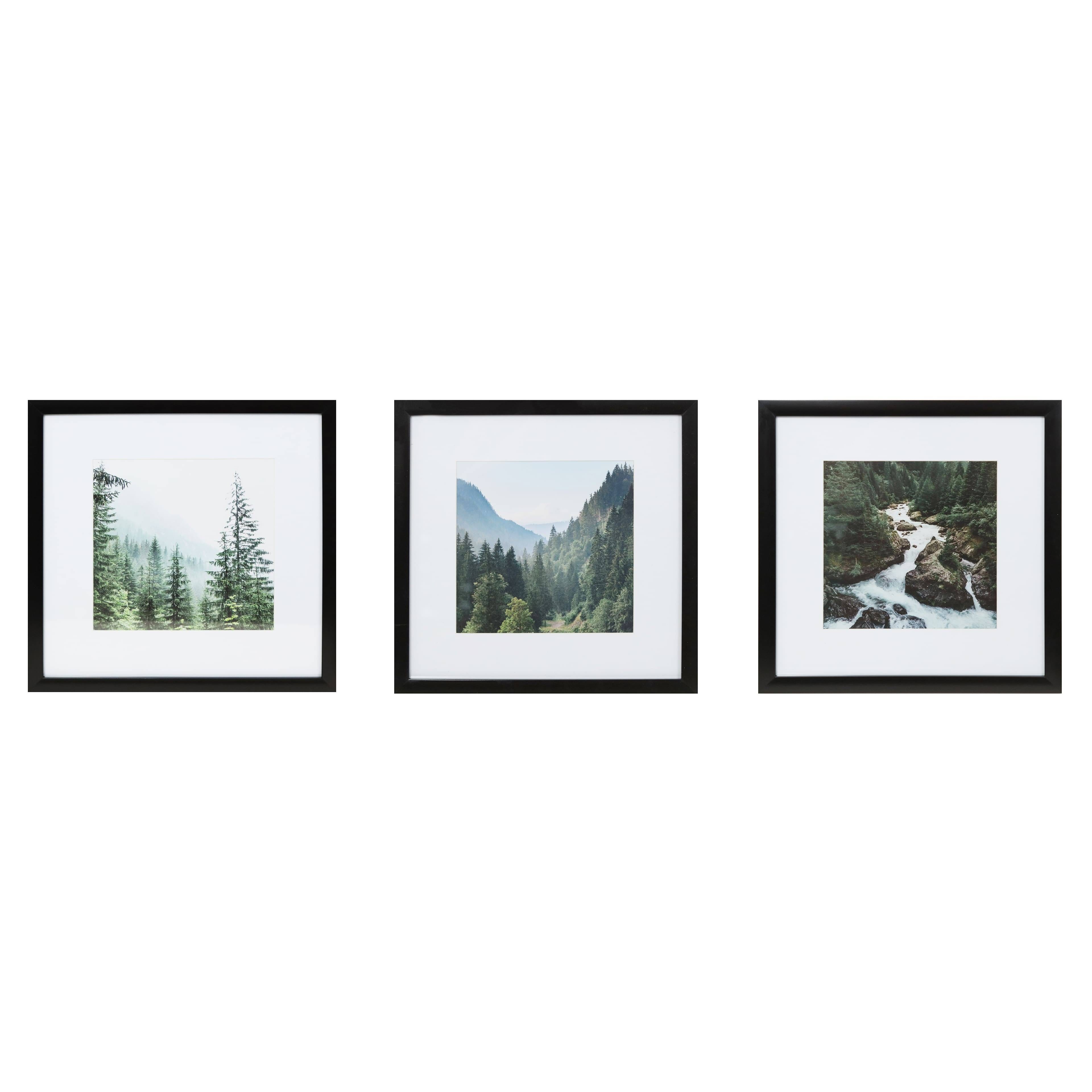 Black 8x8 Frames Set with Mat, Gallery by Studio Decor | Image