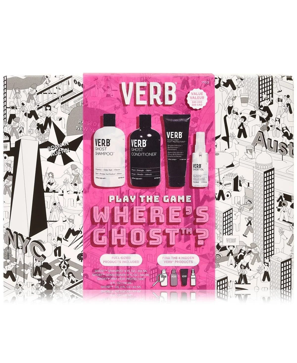 Verb Ghost Holiday Kit: Weightless Shampoo, Conditioner, Oil, and Hidden Puzzle | Image