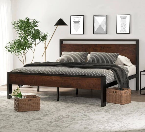 sha-cerlin-14-inch-king-size-metal-platform-bed-frame-with-wooden-headboard-and-footboard-mattress-f-1