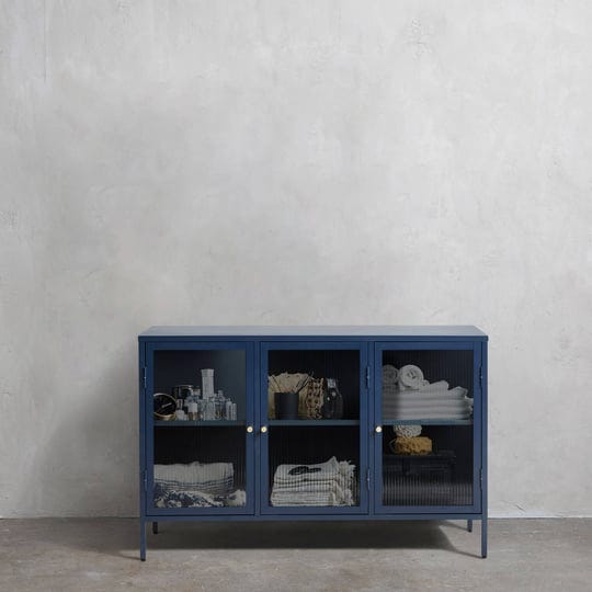 unique-furniture-metal-glass-3-door-sideboard-blue-1