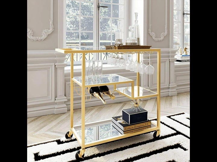 hn-home-loewy-mid-century-modern-mirror-glass-metal-bar-cart-1