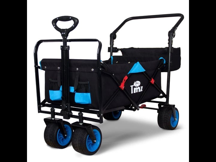 tmz-all-terrain-wide-wheel-utility-folding-wagon-collapsible-garden-cart-heavy-duty-beach-wagon-trol-1