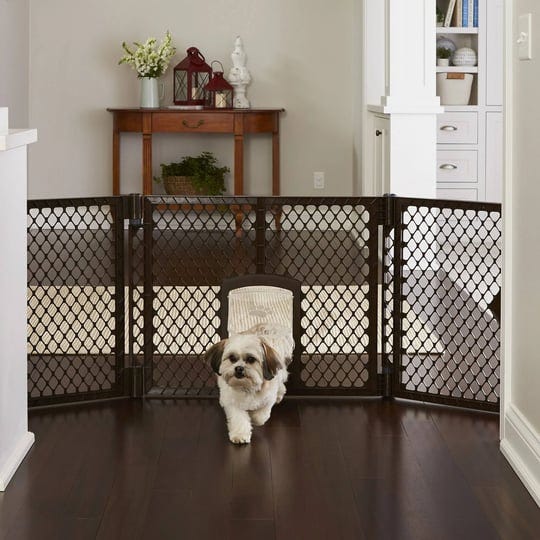 mypet-extra-wide-gate-with-small-pet-door-brown-1