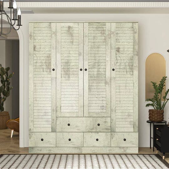 gray-wood-59-in-w-shutter-doors-armoires-wardrobe-farmhouse-style-with-5-drawers-hanging-rod-70-5-in-1