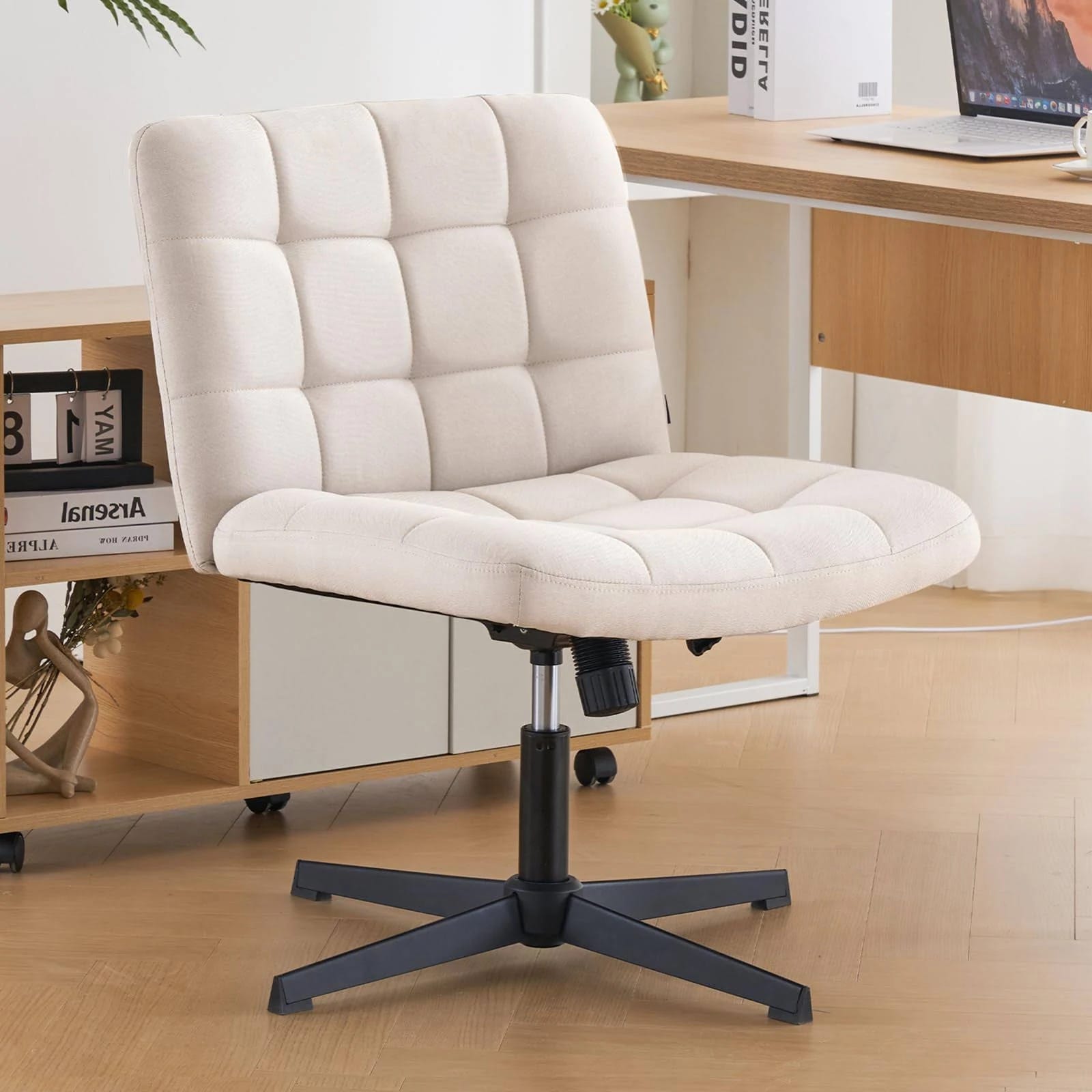 Comfortable Swivel Armless Office Chair No Wheels | Image
