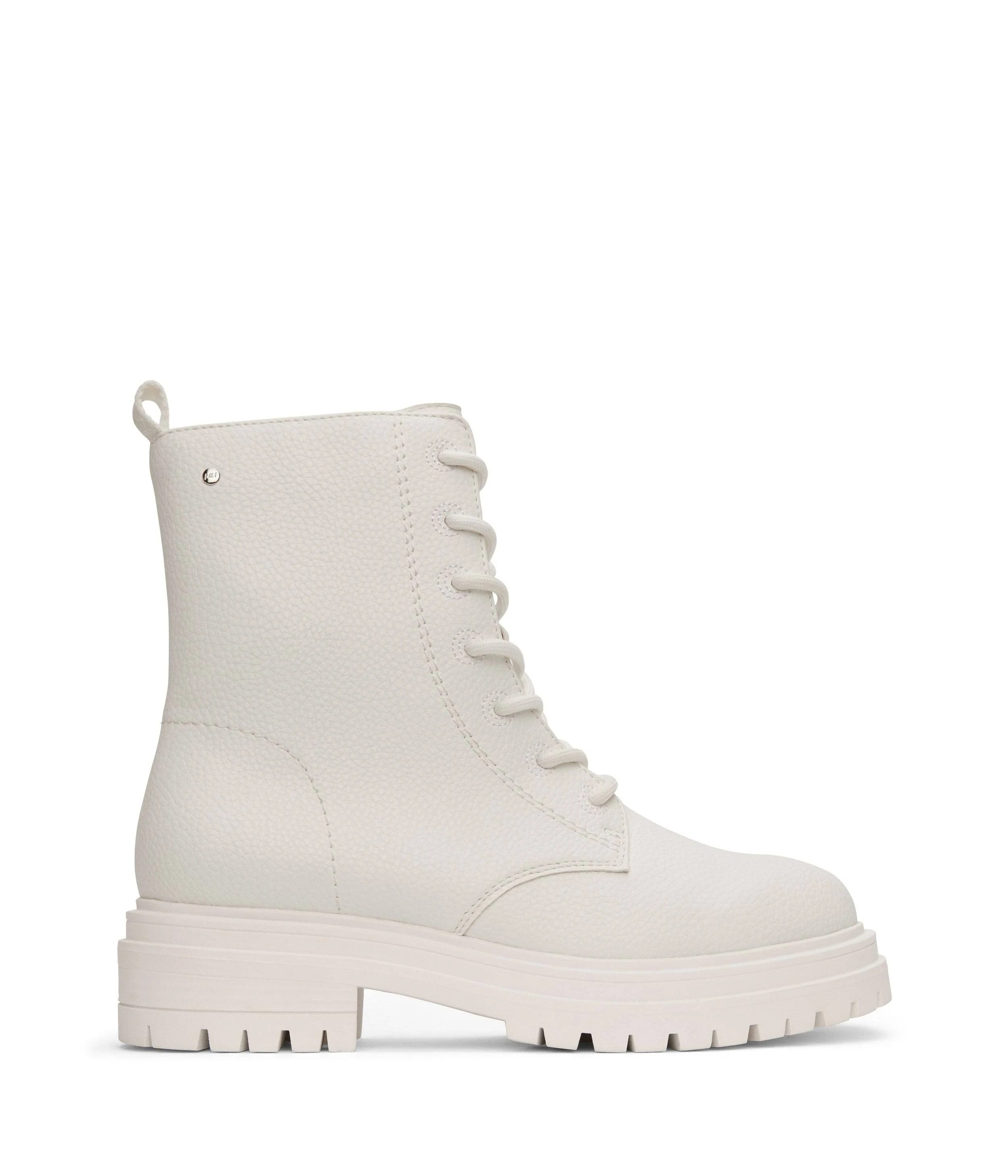Stylish White Vegan Combat Boots for Women | Image
