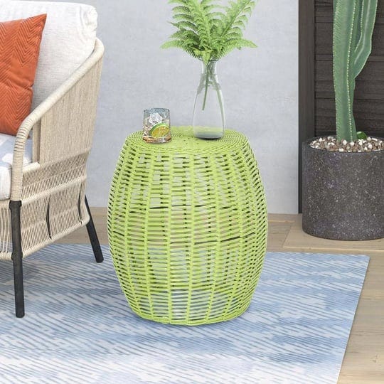 16-in-wicker-outdoor-side-table-green-1