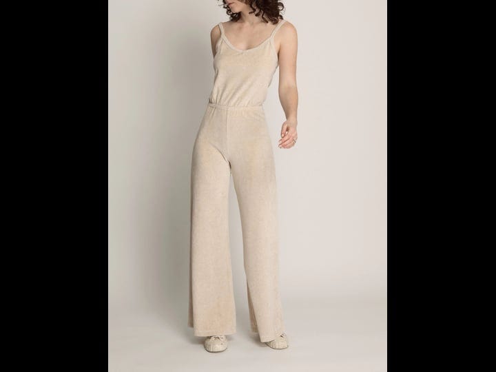 suzie-kondi-womens-elma-flare-tank-jumpsuit-heather-oatmeal-size-large-1