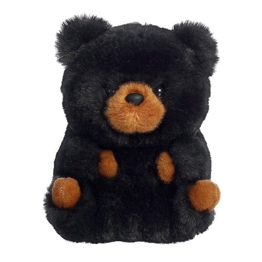 aurora-mini-black-rolly-pet-5-cuddles-black-bear-round-stuffed-animal-1