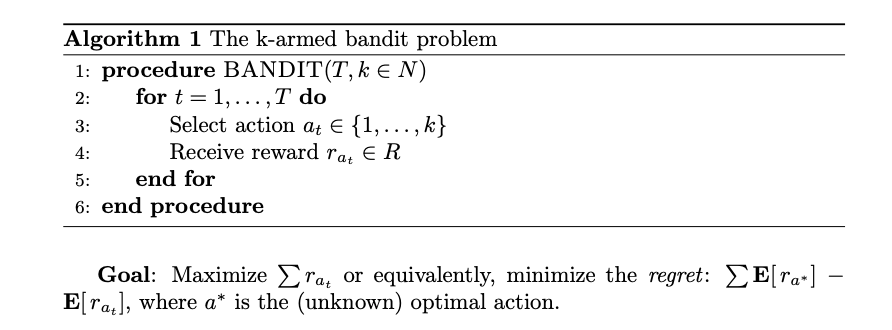 the k-armed bandit problem