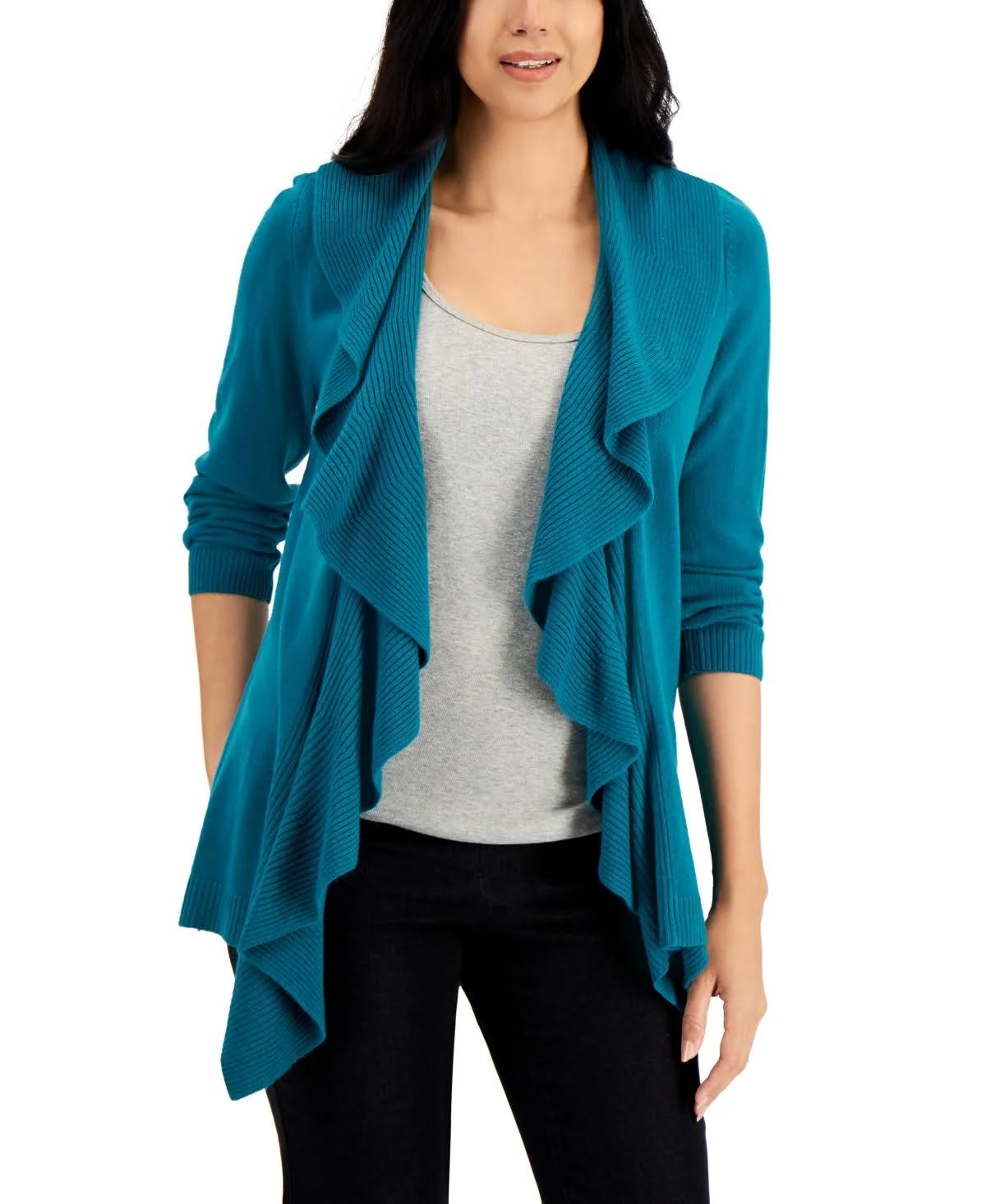 Petite Luxsoft Ruffled Cardigan for Women | Image