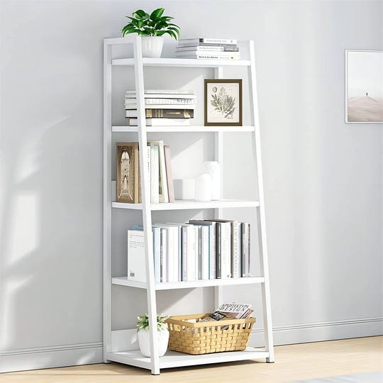 iotxy-5-tier-open-bookshelf-steel-and-wood-display-stand-50cm-width-floor-standing-bookcase-white-1