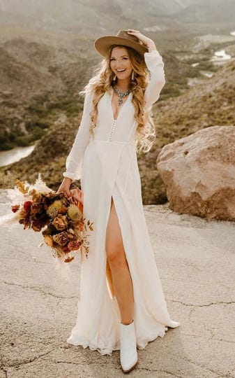 kissprom-cowgirl-sexy-a-line-maxi-wedding-dress-with-slit-elegant-casual-sleeved-chiffon-plunging-ne-1