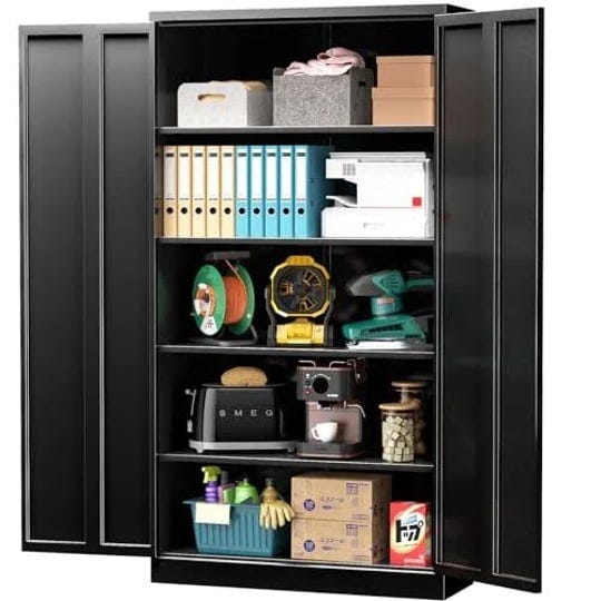 intergreat-black-metal-storage-cabinet-with-lock-72-tall-lockable-garage-storage-cabinet-with-doors--1