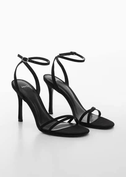 Black Strappy Heeled Sandals for Women | Image