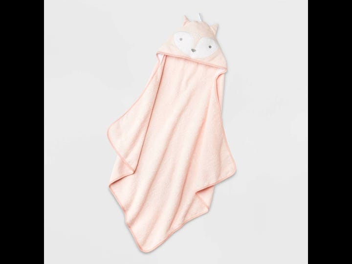cloud-island-baby-fox-hooded-bath-towel-pink-1-each-1