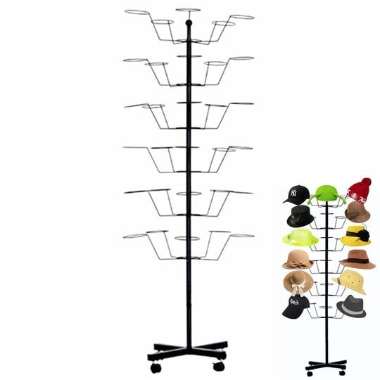 tonchean-hat-display-rack-6-tier-rotating-wig-rack-with-wheels-metal-floor-stand-adjustable-headwear-1