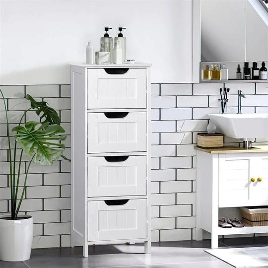white-bathroom-storage-cabinet-separate-cabinet-standing-entrance-cabinet-wood-finish-1