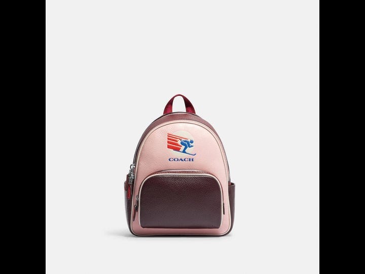 coach-outlet-mini-court-backpack-in-colorblock-with-ski-speed-graphic-pink-1