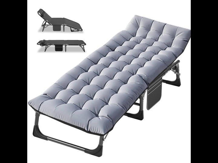 docred-upgraded-thicked-folding-camping-cot-with-mattress-grey-1