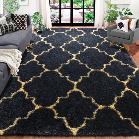 amdrebio-black-and-gold-rug-for-living-room-decor-5x8-area-rug-soft-fur-shag-cool-rugs-for-bedroom-p-1