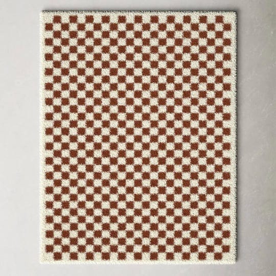 walker-checkered-burnt-orange-cream-shag-area-rug-allmodern-rug-size-rectangle-44-x-7