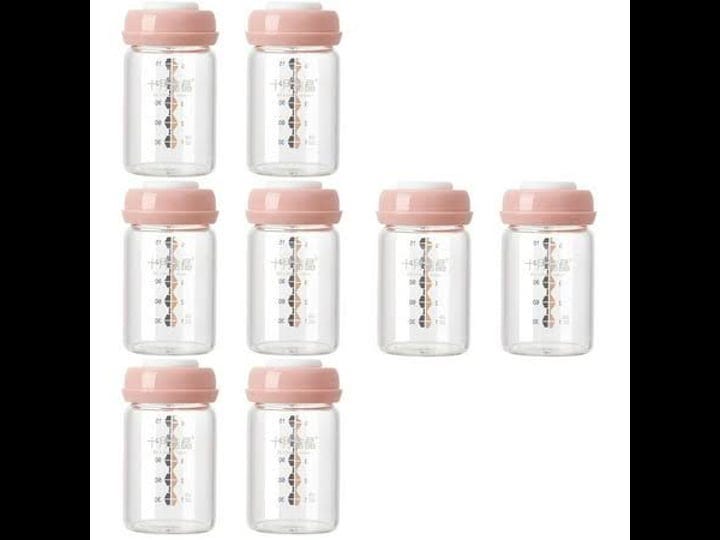 8-pcs-bottles-for-baby-glass-feeding-cups-milk-container-newborn-breast-storing-pink-size-11x6cm-1