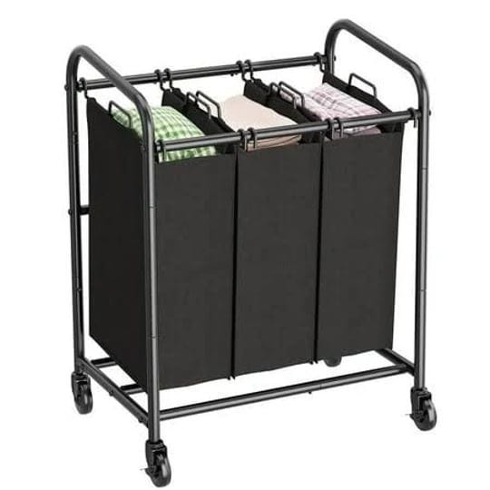 wisdom-star-3-bag-laundry-sorting-cart-with-heavy-duty-rollers-and-removable-clothing-bag-black-adul-1