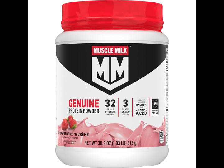 muscle-milk-genuine-protein-powder-strawberries-n-cr-me-1-93-pounds-12-servings-32g-protein-3g-sugar-1
