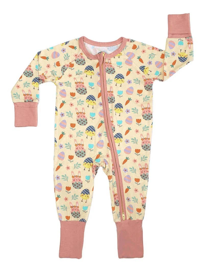 Egg Hunt Convertible Bamboo Baby Pajamas for Easter | Image