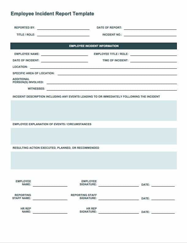 Incident Report Form FREE DOWNLOAD Printable Templates Lab