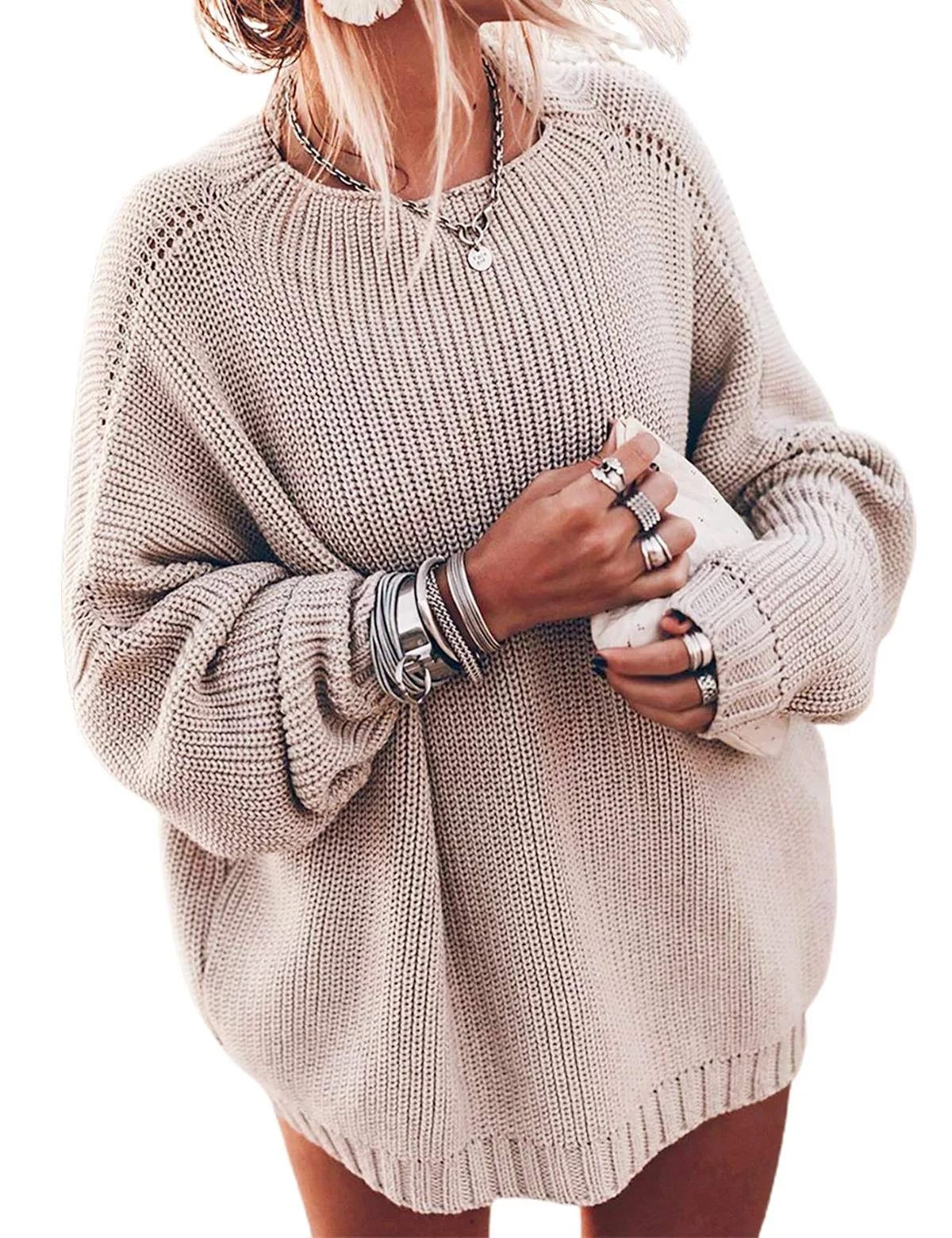 Women's Oversized Knit Sweater with Pull-On Closure | Image