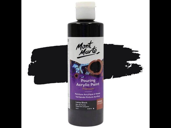 mont-marte-premium-pouring-acrylic-paint-240ml-8-11oz-lamp-black-pre-mixed-acrylic-paint-suitable-fo-1