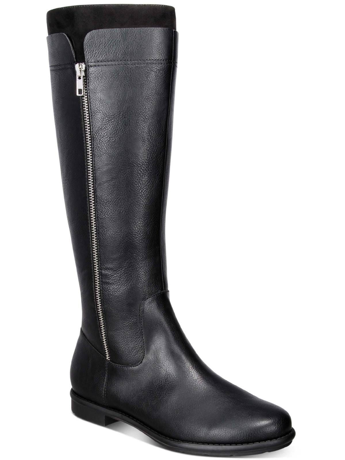 Winter riding boots with faux leather and exposed zips | Image