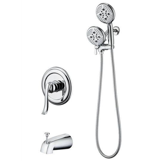 complete-shower-system-with-tub-shower-faucet-set-5in-head-matte-black-chrome-1