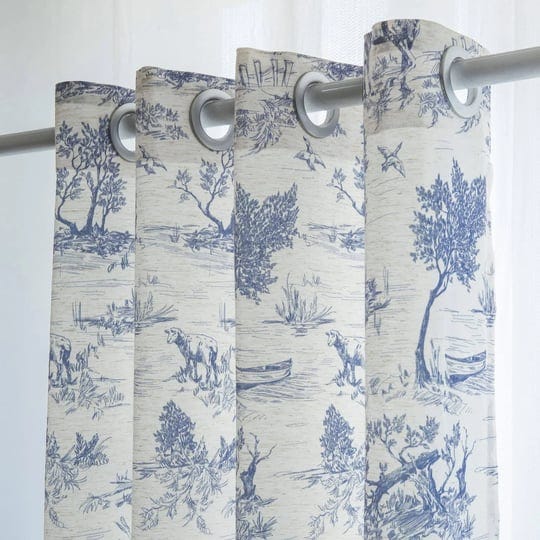 glory-season-rustic-curtains-2-panels-classic-french-country-village-toile-blue-printed-linen-fabric-1