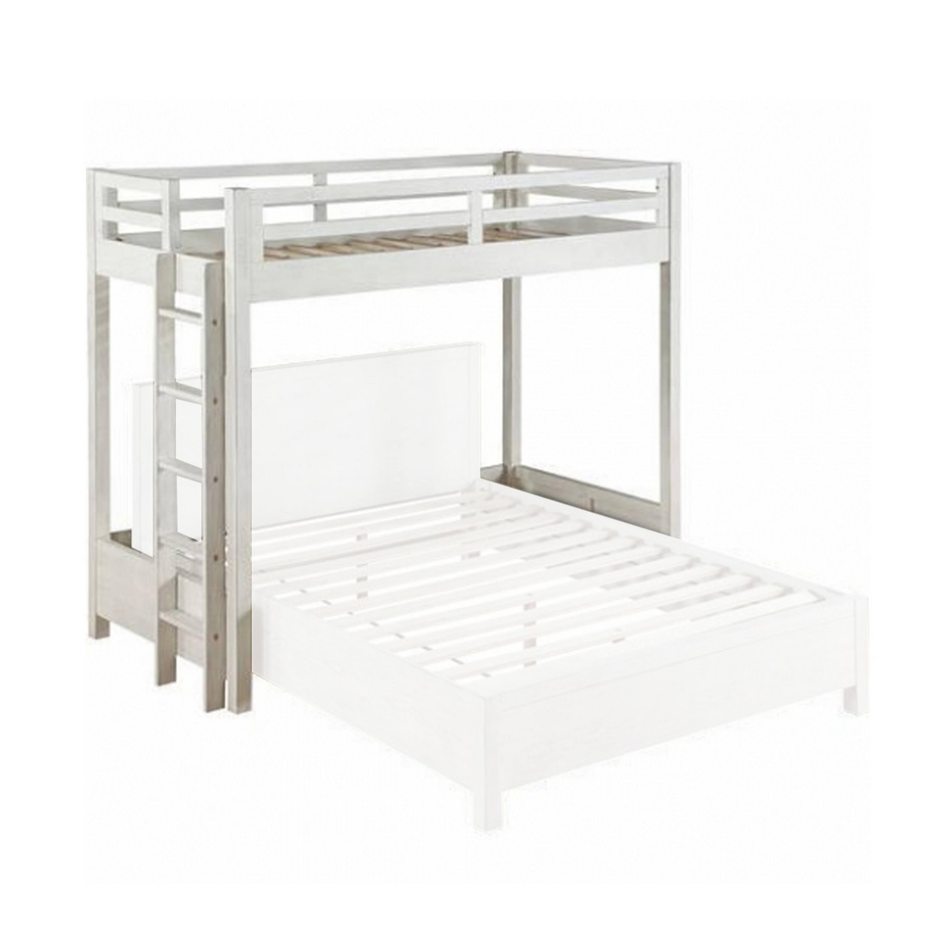 Twin Loft Bed with Queen Bed and Left-Facing Ladder - Safe and Stylish Design | Image