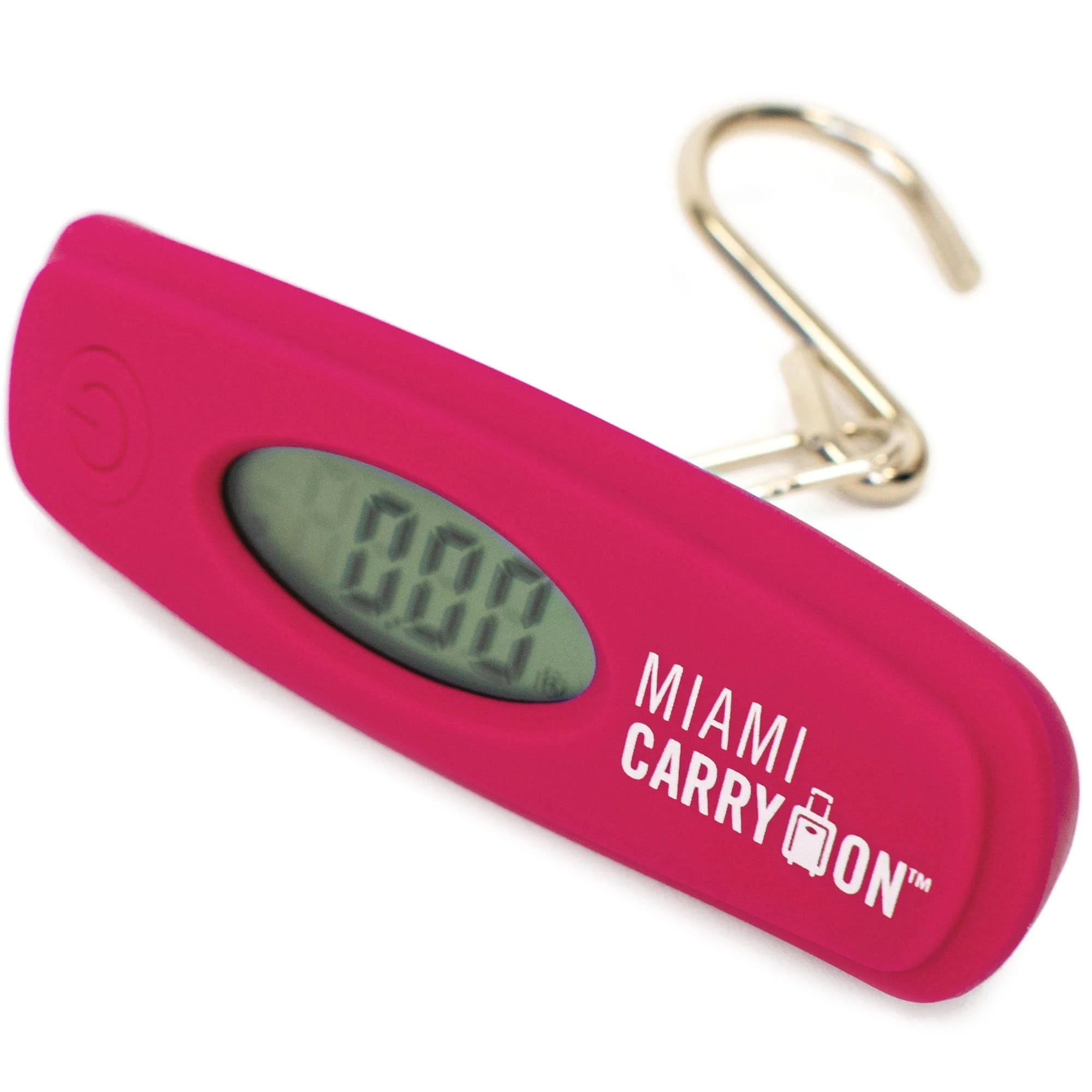 Miami Carryon Digital Hanging Luggage Scale: 50kg/110lbs Travel Scale in Hot Pink for Adults | Image
