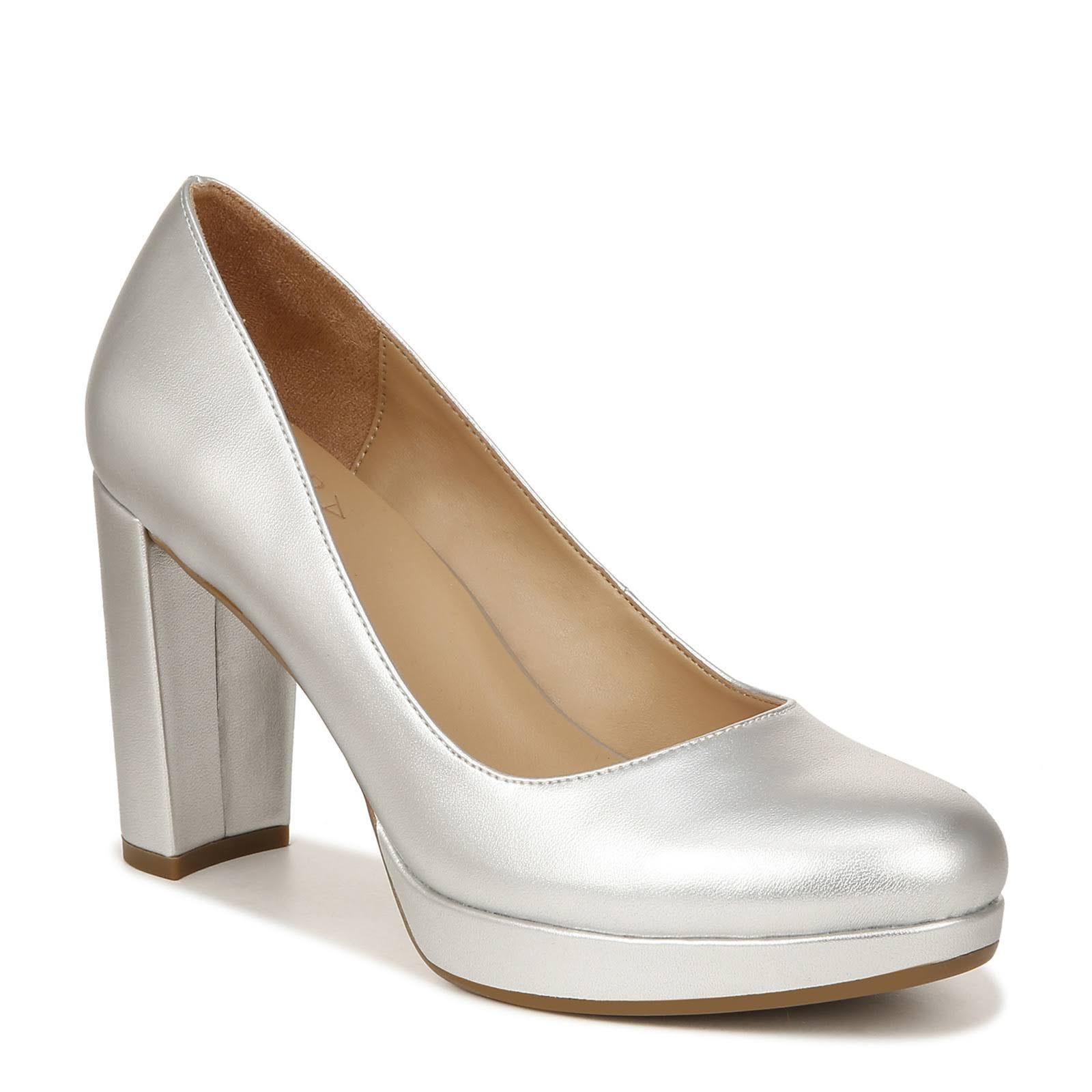 Sleek Silver Metallic Platform Pump for Women | Image