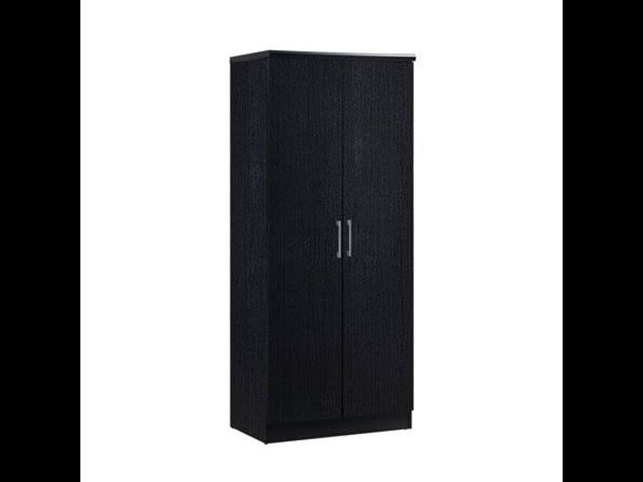 hodedah-2-door-wardrobe-with-4-shelves-black-1