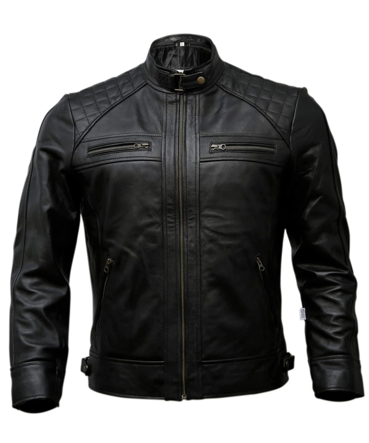High-Quality Brown Moto Jacket for Men | Image